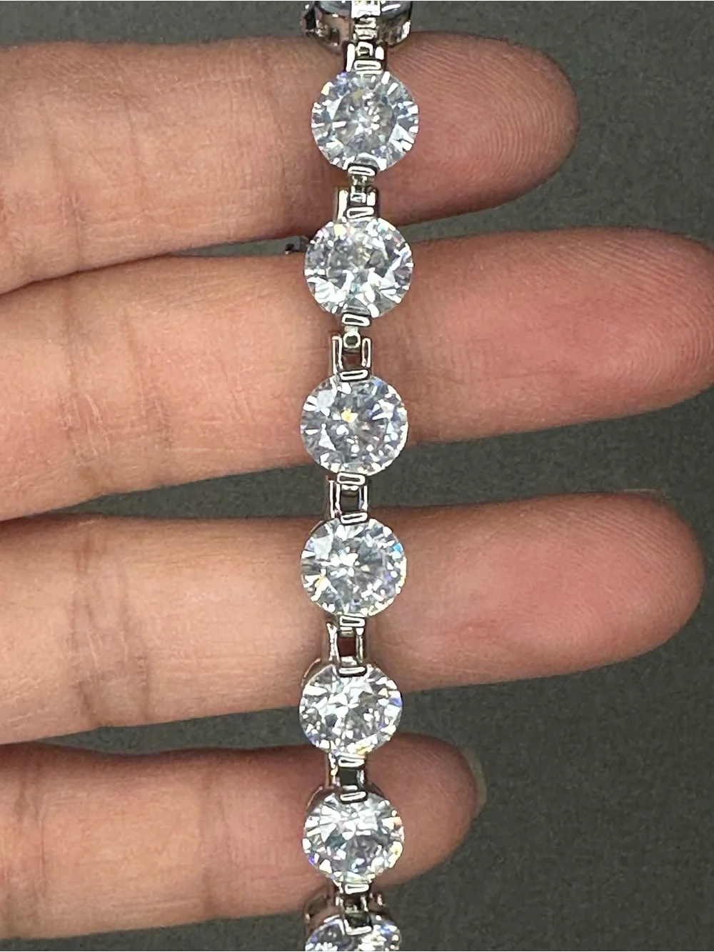 Classic Silver Tennis Bracelet with Clear Stones